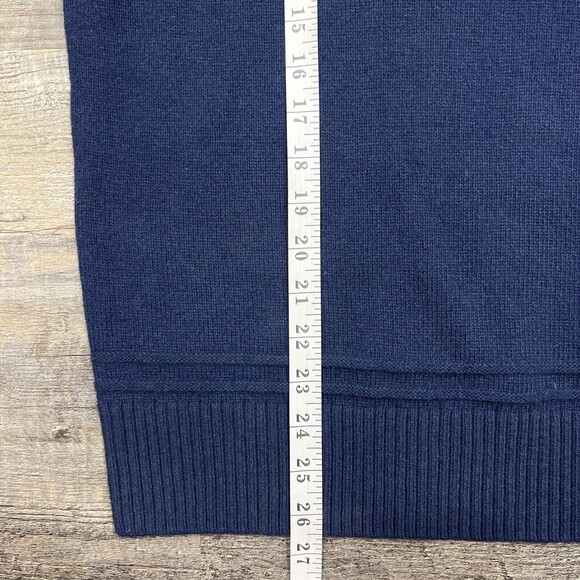 Vintage Tommy Hilfiger Men's Lambs Wool Blend Navy Grandpa Golf Sweater Size M - Picture 9 of 12